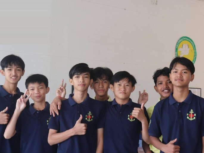Youth Brigade members in their brigade shirts at a training day