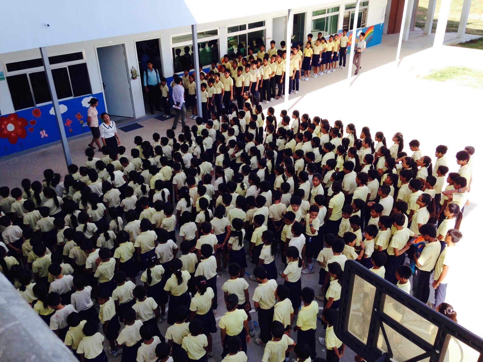 GTIS students at a school assembly